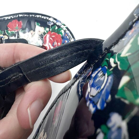 Tory Burch Miller Navy Floral Patent Leather Sandals Size 8 – Tea Rose Print - Picture 7 of 10